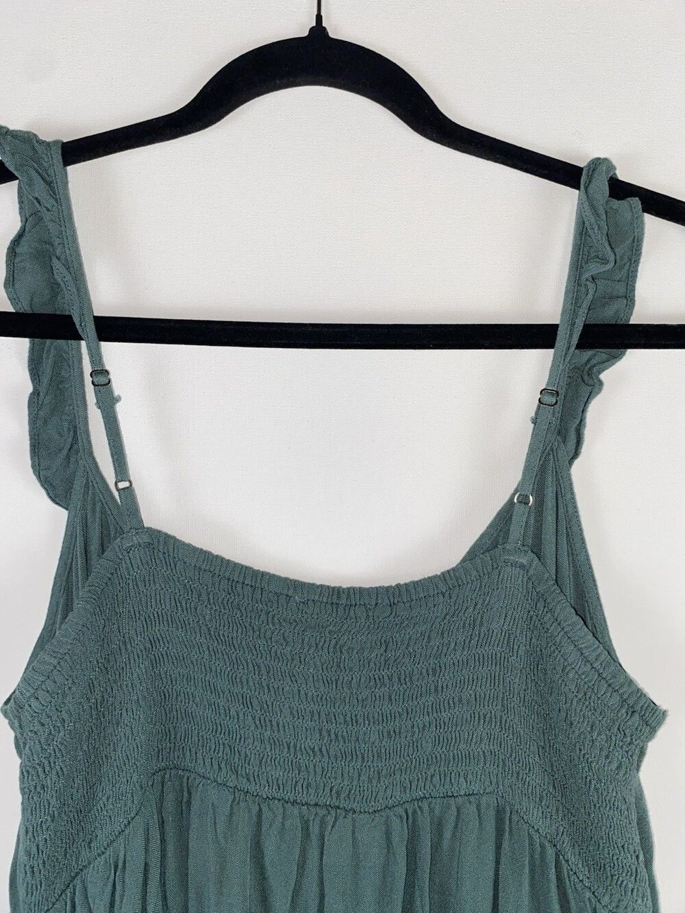Becool Sage Blue Ruffle Button Front Sundress Size Large - Picture 4 of 8